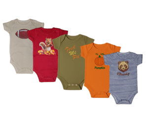 Baby Boy 5-pack Fall Variety Onesie Bodysuits. 3-6 months. 100% cotton.