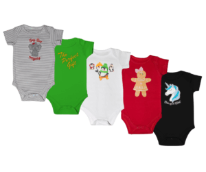 Baby Girl 5-pack Winter Variety Onesie Bodysuits. 3-6 months. 100% cotton.